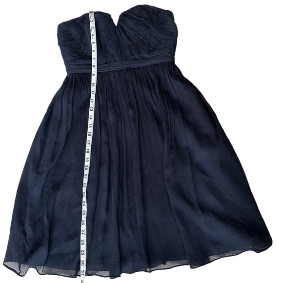 J. Crew 100% Silk Strapless Sweetheart Neckline Nadia Dress in Navy Blue Size: 2 - Picture 10 of 12